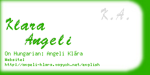 klara angeli business card